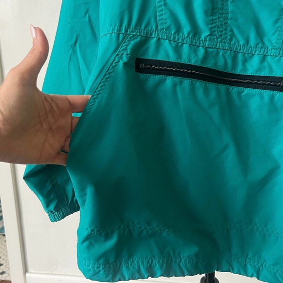 Vintage Woolrich Green Anorak Jacket 1990’s 90’s 3/4 Zip Pullover Hoodie - Picture 4 of 10